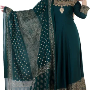 embroidered kurta with printed dupatta and bottomwear